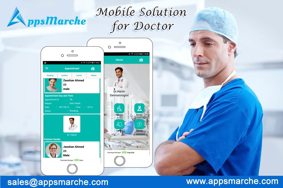 features of mobile solution for doctor from appsmarche, best doctor mobile app, mobile solution for doctor, doctor mobile solution, best clinic mobile app, hospital mobile app, doctor on mobile, chemist app, mobile app builder, online apps market, best app builder